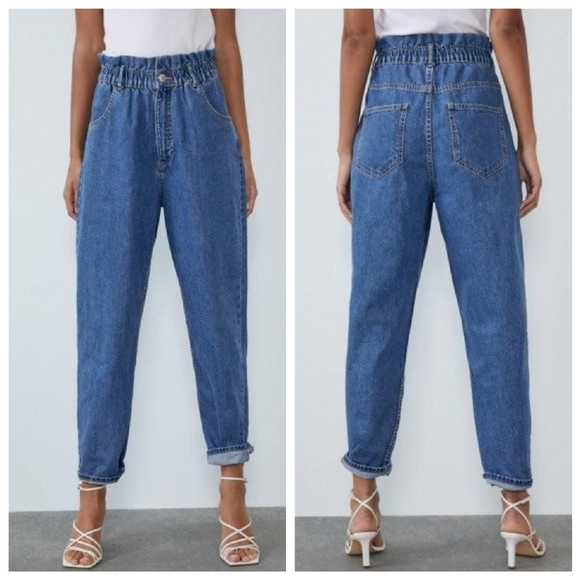 Zara Paper bag Mom Jean High Waist - Picture 1 of 8